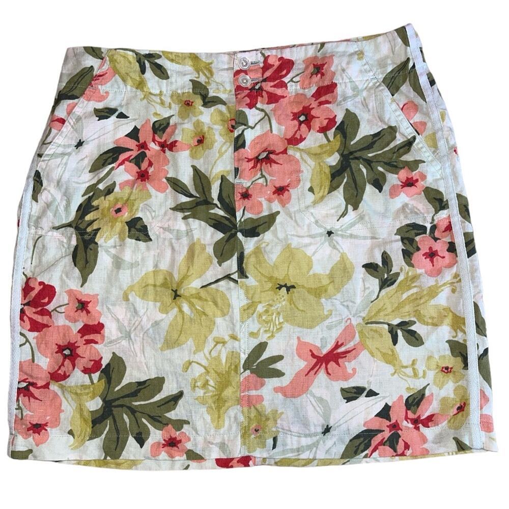 Tommy Bahama Relax Floral Linen Miniskirt Size 6
